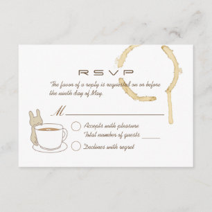 RSVP-Karte für niedliches Kaninchen und Kaffeepaus RSVP Karte