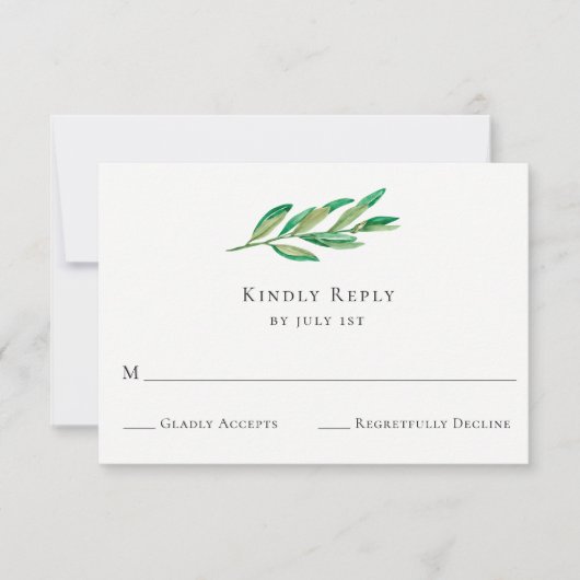 RSVP-Karte für Olive Branch Wedding RSVP Karte (Vorderseite)