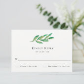 RSVP-Karte für Olive Branch Wedding RSVP Karte (Stehend Vorderseite)