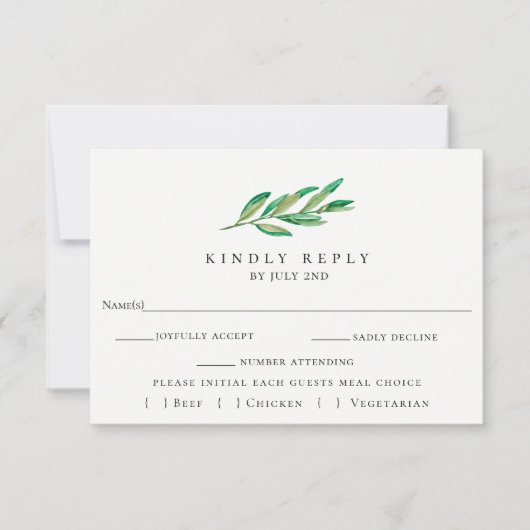 RSVP-Karte für Olive Branch Wedding RSVP Karte (Vorderseite)