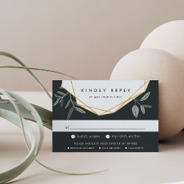 RSVP-Karte für Olivenblätter mit Auswahlmöglichkei RSVP Karte