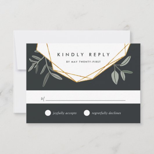 RSVP-Karte für Olivenblätter RSVP Karte (Vorderseite)