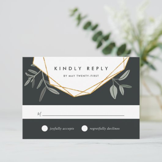 RSVP-Karte für Olivenblätter RSVP Karte (Stehend Vorderseite)