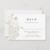 RSVP-Karte für Peony Wedding mit weißer Wasserfarb RSVP Karte (Vorderseite)