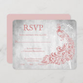 RSVP-Karte für Rosa Pfauenleaf RSVP Karte (Vorne/Hinten)