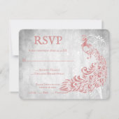 RSVP-Karte für Rosa Pfauenleaf RSVP Karte (Vorderseite)