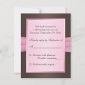 RSVP-Karte für rosa und braun geflochtene Herzen RSVP Karte (Rückseite)