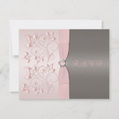 RSVP-Karte für Rosa und Grau RSVP Karte (Vorderseite)