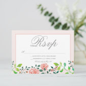 RSVP-Karte für Rosa und Weiße Rosen RSVP Karte (Stehend Vorderseite)