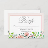 RSVP-Karte für Rosa und Weiße Rosen RSVP Karte (Vorne/Hinten)