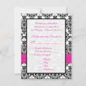RSVP-Karte für Rosa, Weiß und Schwarz RSVP Karte (Rückseite)