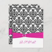 RSVP-Karte für Rosa, Weiß und Schwarz RSVP Karte (Vorne/Hinten)