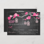 RSVP-Karte für Rose auf der Hauptplatine RSVP Karte (Vorne/Hinten)