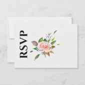 RSVP-Karte für Rose und Blattwerk RSVP Karte (Vorderseite)