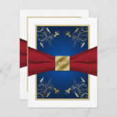 RSVP-Karte für Rot, Weiß und Blau RSVP Karte (Vorne/Hinten)