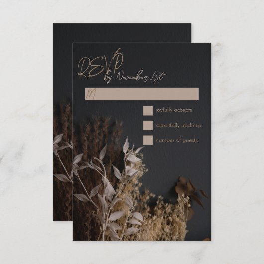 RSVP-Karte für Rustikal-Blumenzwiebelblumen RSVP Karte (Vorne/Hinten)