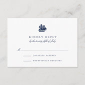 RSVP-Karte für Schiffe der Nautischen See und Weiß RSVP Karte (Vorderseite)