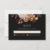 RSVP-Karte für Schwarz-Fall-Kupfer RSVP Karte (Vorderseite)