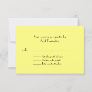 RSVP-Karte für Schwarz-Gelb-Hochzeit RSVP Karte