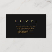 RSVP-Karte für Schwarz und Gold Begleitkarte (Vorderseite)