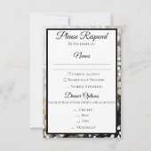 RSVP-Karte für Schwarz und Gold Einladung (Vorderseite)