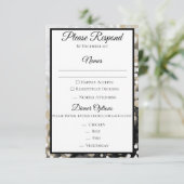 RSVP-Karte für Schwarz und Gold Einladung (Stehend Vorderseite)