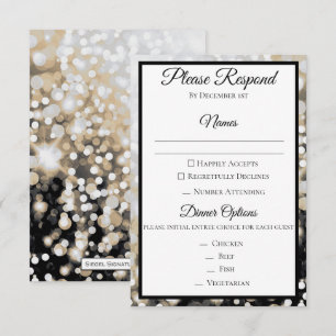 RSVP-Karte für Schwarz und Gold Einladung
