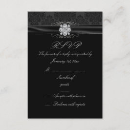 RSVP-Karte für Schwarz und Silber RSVP Karte