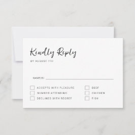RSVP-Karte für Schwarz und Weiß RSVP Karte