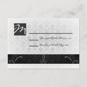 RSVP-Karte für Schwarz und Weiß RSVP Karte