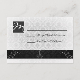 RSVP-Karte für Schwarz und Weiß RSVP Karte