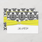 RSVP-Karte für Schwarz, Weiß, Gelb RSVP Karte (Vorne/Hinten)