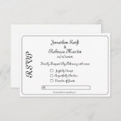 RSVP-Karte für Schwarz-Weiß-Hochzeit RSVP Karte (Vorne/Hinten)