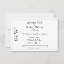 RSVP-Karte für Schwarz-Weiß-Hochzeit