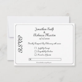 RSVP-Karte für Schwarz-Weiß-Hochzeit RSVP Karte
