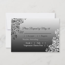 RSVP-Karte für Schwarz-Weiß-Hochzeit RSVP Karte