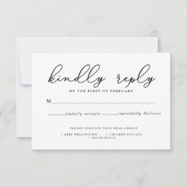 RSVP-Karte für Schwarz-Weiß-Kalligrafie Dankeskarte