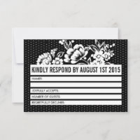 RSVP-Karte für Schwarz/Weiß-Mod-Farbblock