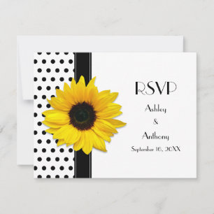 RSVP-Karte für Schwarz-Weiß-Polka-Dot RSVP Karte