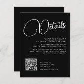 RSVP-Karte für Schwarz-Weiß-Skriptereihen Einladung (Vorne/Hinten)