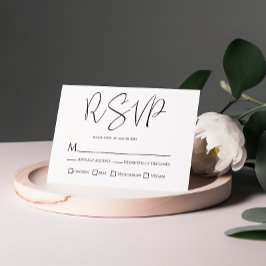 RSVP-Karte für Schwarz-weiße Hochzeiten RSVP Karte