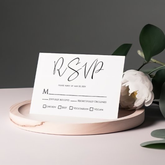RSVP-Karte für Schwarz-weiße Hochzeiten RSVP Karte