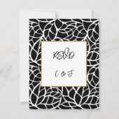 RSVP-Karte für Schwarz-weißes Abstraktes Folienzmu Einladung (Vorderseite)