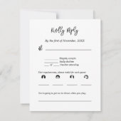 RSVP-Karte für Schwarz-weißes Abstraktes Folienzmu Einladung (Rückseite)