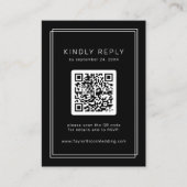 RSVP-Karte für Schwarze Hochzeiten mit QR-Code / J Begleitkarte (Vorderseite)