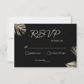 RSVP-Karte für Schwarze und goldene Botanische Hoc RSVP Karte (Vorderseite)