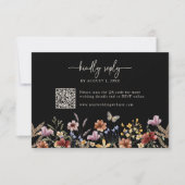 RSVP-Karte für Schwarze Wildblume RSVP Karte (Vorderseite)