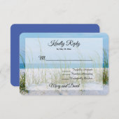 RSVP-Karte für Seezunge in weißem Sand RSVP Karte (Vorne/Hinten)