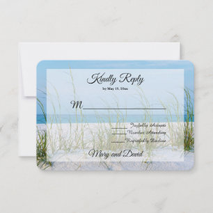 RSVP-Karte für Seezunge in weißem Sand RSVP Karte