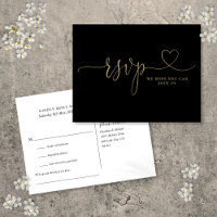 RSVP-Karte für Song-Song mit schwarzem und goldene